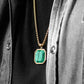 RARE PRINCE by CARAT SUTRA | Unique Designed 22kt Gold Micron Plated Silver Pendant in Natural Malachite for Men, 925 Sterling Silver Pendant | Men's Jewelry | With Certificate of Authenticity and 925 Hallmark - caratsutra