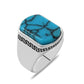 RARE PRINCE by CARAT SUTRA | Unique Turkish Style Ring with Natural Blue Turquoise | 925 Sterling Silver Oxidized Ring | Men's Jewelry | With Certificate of Authenticity and 925 Hallmark - caratsutra