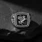 RARE PRINCE by CARAT SUTRA | Exclusive Pegasus Vintage Byzantine Style Ring for Men, Oxidized Sterling Silver 925 Ring | Jewellery for Men| With Certificate of Authenticity and 925 Hallmark - caratsutra