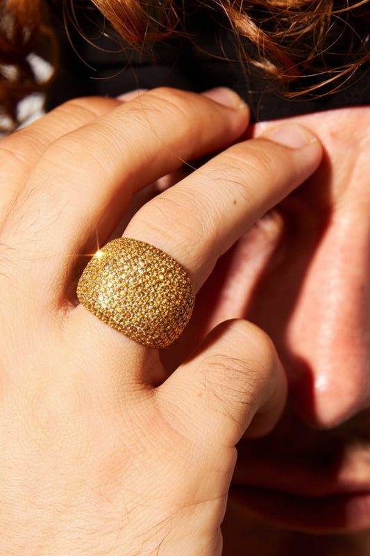 RARE PRINCE by CARAT SUTRA | Unique Handmade Turkish Style Ring Studded with AAA+ Red Zirconia |  925 Sterling Silver Ring | Men's Jewelry | With Certificate of Authenticity and 925 Hallmark - caratsutra