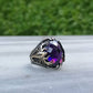 RARE PRINCE by CARAT SUTRA | Unique Turkish Style Scorpion Ring with Faceted Purple Amethyst | 925 Sterling Silver Oxidized Zodiac Ring | Men's Jewelry | With Certificate of Authenticity and 925 Hallmark - caratsutra