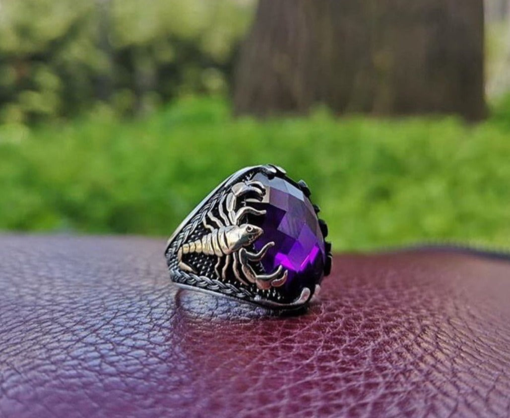 Men's Exquisite Elegant Artificial Purple Gemstone Decor - Temu