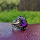 RARE PRINCE by CARAT SUTRA | Unique Turkish Style Scorpion Ring with Faceted Purple Amethyst | 925 Sterling Silver Oxidized Zodiac Ring | Men's Jewelry | With Certificate of Authenticity and 925 Hallmark - caratsutra