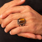 RARE PRINCE by CARAT SUTRA | Unique Designed Turkish Style Ring with Natural Tiger Eye | 925 Sterling Silver Oxidized Ring | Men's Jewelry | With Certificate of Authenticity and 925 Hallmark - caratsutra