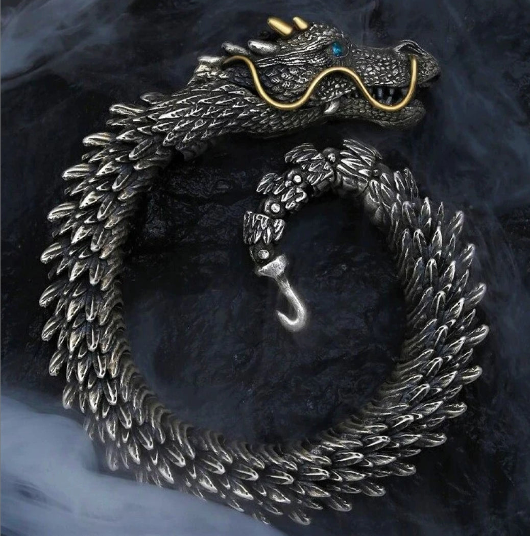 Vintage Pixiu Dragon Open Bracelet Men Dragon Year Fashion - Temu