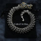 RARE PRINCE by CARAT SUTRA | Unique Golden Horn Oxidized Dragon Bracelet with Blue Eyes | 925 Sterling Silver Oxidized Bracelet | Unisex Jewelry | With Certificate of Authenticity and 925 Hallmark - caratsutra