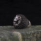 RARE PRINCE by CARAT SUTRA | Unique Turkish Style Oxidized Silver Lion Ring with Black Zircom | 925 Sterling Silver Oxidized Ring | Men's Jewelry | With Certificate of Authenticity and 925 Hallmark - caratsutra