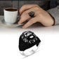 RARE PRINCE by CARAT SUTRA | Unique Turkish Style Oxidized Silver Lion Ring with Black Zircom | 925 Sterling Silver Oxidized Ring | Men's Jewelry | With Certificate of Authenticity and 925 Hallmark - caratsutra