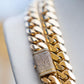 RARE PRINCE by CARAT SUTRA | Solid 16mm Miami Cuban Link Chain with Iced Lock | 22kt Gold Micron Plated on 925 Sterling Silver Chain with AAA+ Quality Swarovski Diamonds | Men's Jewelry | With Certificate of Authenticity and 925 Hallmark - caratsutra