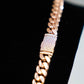 RARE PRINCE by CARAT SUTRA | Solid 12mm Miami Cuban Link Chain with Iced Lock | 22kt Gold Micron Plated on 925 Sterling Silver Chain with AAA+ Quality Swarovski Diamonds | Men's Jewelry | With Certificate of Authenticity and 925 Hallmark - caratsutra