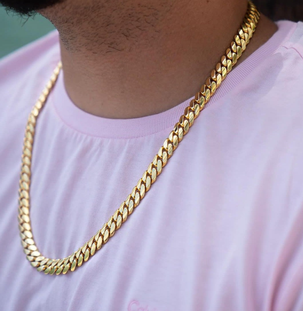 Rose gold cuban link deals chain mens