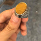 RARE PRINCE by CARAT SUTRA | Unique Designed Turkish Style Ring with Natural Tiger Eye | 925 Sterling Silver Oxidized Ring | Men's Jewelry | With Certificate of Authenticity and 925 Hallmark - caratsutra