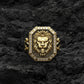 RARE PRINCE by CARAT SUTRA | Unique Design Two Tone Lion Ring with Illuminati/ Evil Eye Symbol | 22kt Gold Micron Plated 925 Sterling Silver Ring | Men's Jewelry | With Certificate of Authenticity and 925 Hallmark - caratsutra