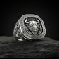 RARE PRINCE by CARAT SUTRA | Unique Taurus Zodiac Designed Bull Ring | 925 Sterling Silver Oxidized Ring | Men's Jewelry | With Certificate of Authenticity and 925 Hallmark - caratsutra