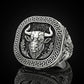 RARE PRINCE by CARAT SUTRA | Unique Taurus Zodiac Designed Bull Ring | 925 Sterling Silver Oxidized Ring | Men's Jewelry | With Certificate of Authenticity and 925 Hallmark - caratsutra
