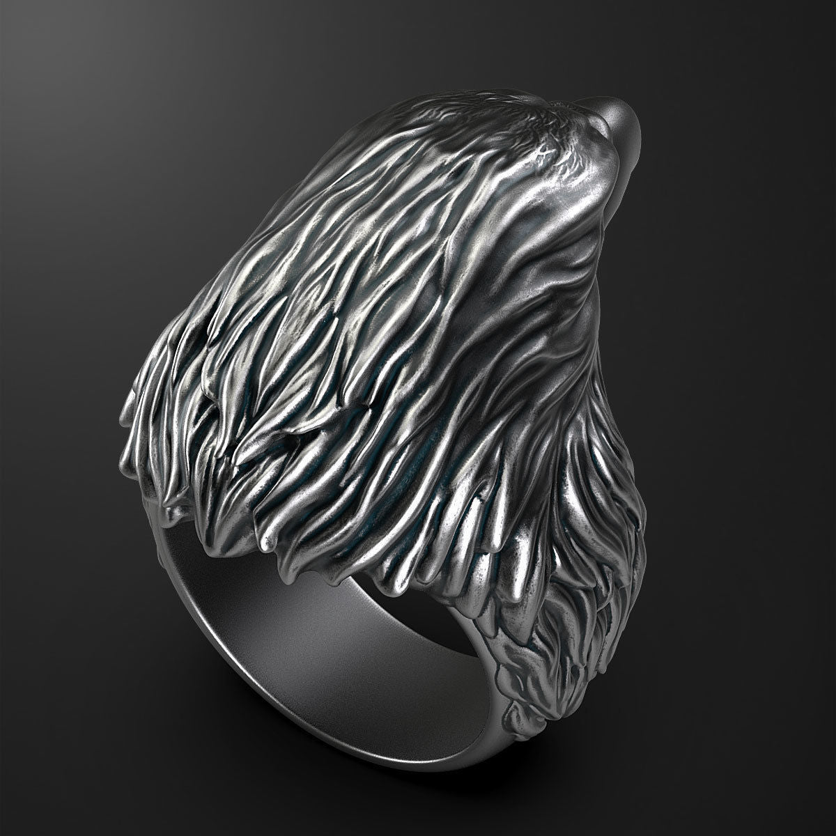 RARE PRINCE by CARAT SUTRA | Unique Designed Eagle Ring | 925 Sterling Silver Oxidized Ring | Men's Jewelry | With Certificate of Authenticity and 925 Hallmark - caratsutra