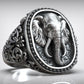 RARE PRINCE by CARAT SUTRA | Antique Designed Elephant Ring | 925 Sterling Silver Oxidized Ring | Men's Jewelry | With Certificate of Authenticity and 925 Hallmark