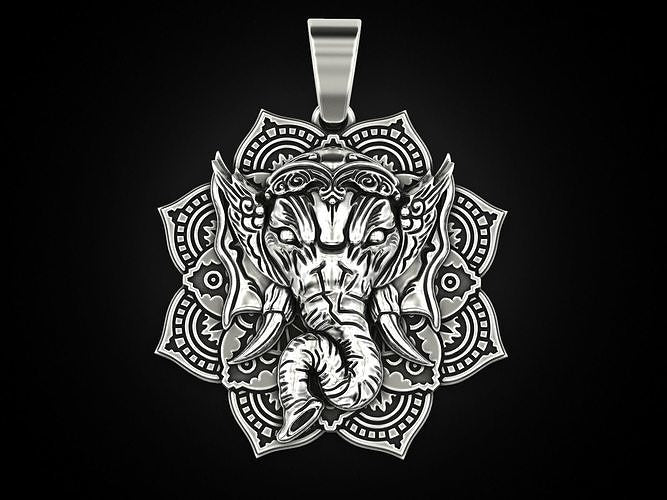 RARE PRINCE by CARAT SUTRA | Unique Designed Ganesha Pendant | 925 Sterling Silver Oxidized Pendant | Men's Jewelry | With Certificate of Authenticity and 925 Hallmark - caratsutra