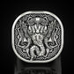 RARE PRINCE by CARAT SUTRA | Unique Designed Ganesha Ring with Om Symbol | 925 Sterling Silver Oxidized Ring | Men's Jewelry | With Certificate of Authenticity and 925 Hallmark - caratsutra