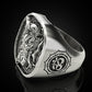RARE PRINCE by CARAT SUTRA | Unique Designed Ganesha Ring with Om Symbol | 925 Sterling Silver Oxidized Ring | Men's Jewelry | With Certificate of Authenticity and 925 Hallmark - caratsutra