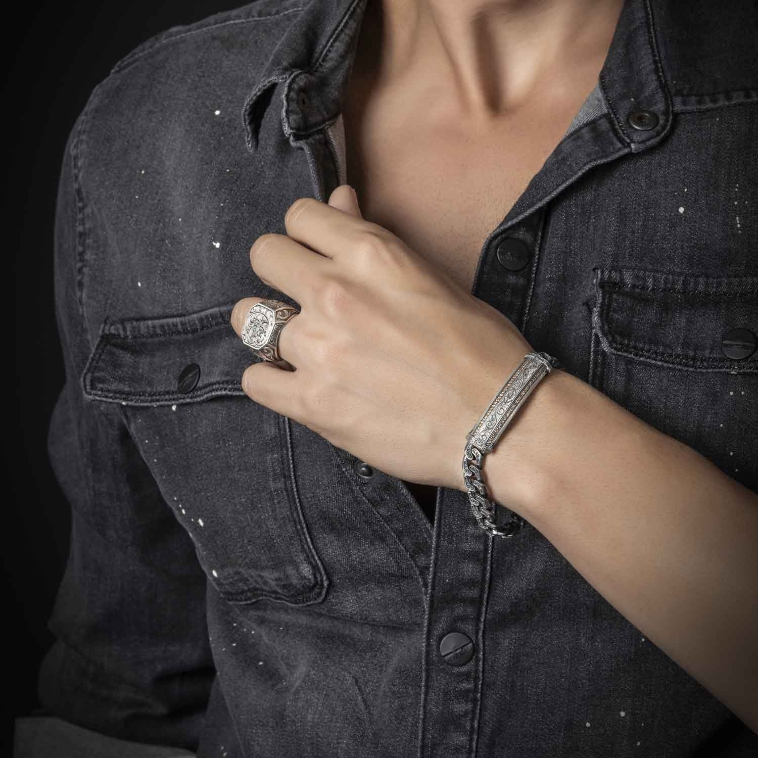 Mens Personalised Shackle Bracelet | Under the Rose