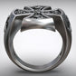 RARE PRINCE by CARAT SUTRA | Unique Designed Cross Ring with Roses | 925 Sterling Silver Oxidized Ring | Men's Jewelry | With Certificate of Authenticity and 925 Hallmark
