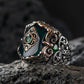 RARE PRINCE by CARAT SUTRA | Unique Turkish Style Ring with Green Zircon | 925 Sterling Silver Oxidized Ring | Men's Jewelry | With Certificate of Authenticity and 925 Hallmark - caratsutra