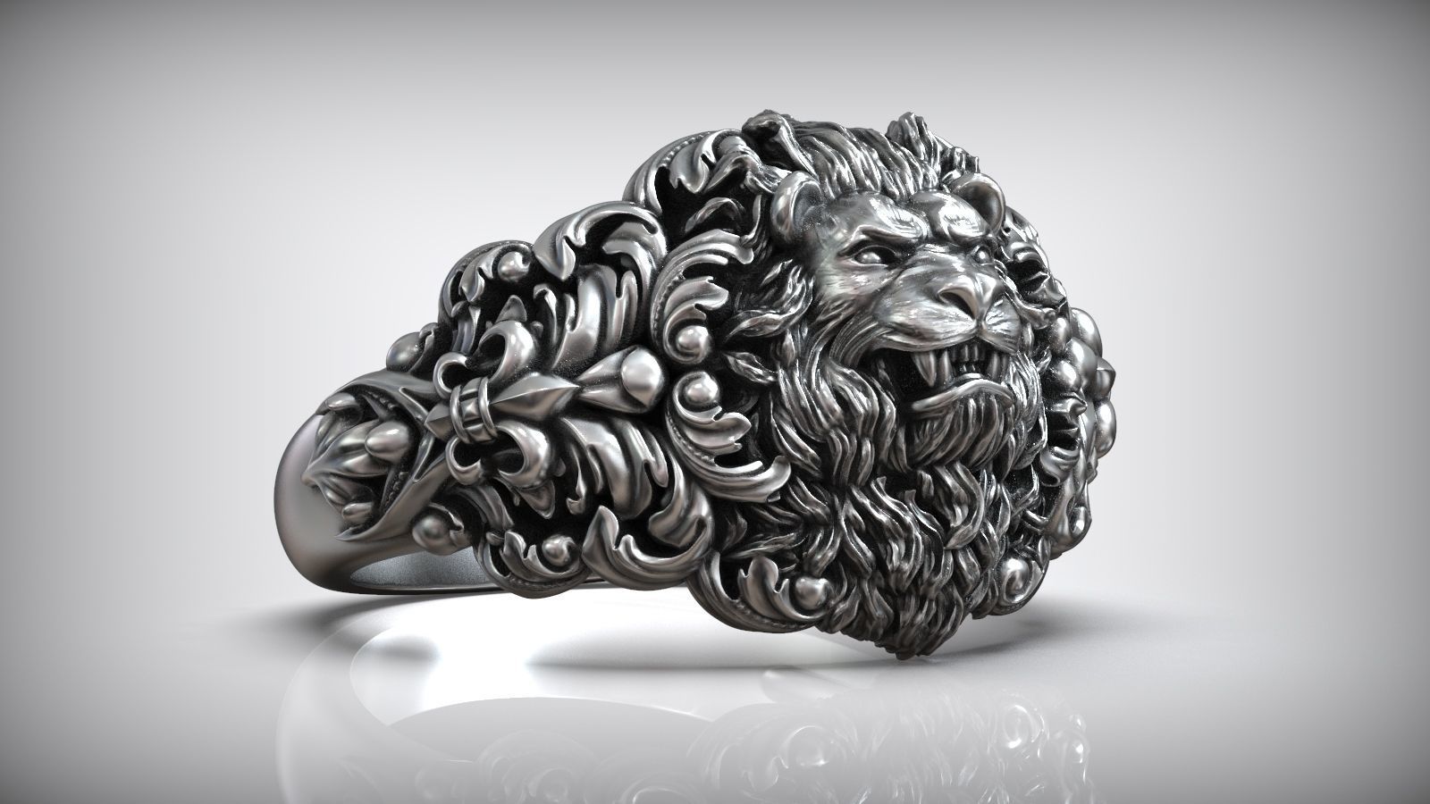 Amazon.com: Sterling Lion Face Ring - Sterling Silver Ring Size 7:  Clothing, Shoes & Jewelry