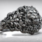 RARE PRINCE by CARAT SUTRA | Unique Designed Lion Head Ring with Royal Fleur De Lis | 925 Sterling Silver Oxidized Ring | Men's Jewelry | With Certificate of Authenticity and 925 Hallmark