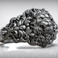 RARE PRINCE by CARAT SUTRA | Unique Designed Lion Head Ring with Royal Fleur De Lis | 925 Sterling Silver Oxidized Ring | Men's Jewelry | With Certificate of Authenticity and 925 Hallmark