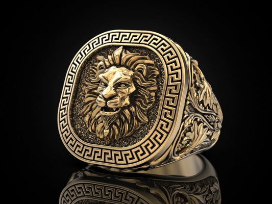 RARE PRINCE by CARAT SUTRA | Unique Designed Lion Ring | 22kt Gold Lion Ring | Men's Jewelry | With Certificate of Authenticity and 22kt Hallmark - caratsutra