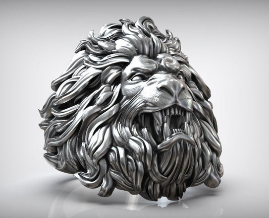 RARE PRINCE by CARAT SUTRA | Unique Designed Ferocious Lion Ring | 925 Sterling Silver Oxidized Ring | Men's Jewelry | With Certificate of Authenticity and 925 Hallmark - caratsutra