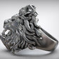RARE PRINCE by CARAT SUTRA | Unique Designed Ferocious Lion Ring | 925 Sterling Silver Oxidized Ring | Men's Jewelry | With Certificate of Authenticity and 925 Hallmark - caratsutra