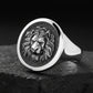 RARE PRINCE by CARAT SUTRA | Unique Designed Lion Signet Ring | 925 Sterling Silver Oxidized Ring | Men's Jewelry | With Certificate of Authenticity and 925 Hallmark - caratsutra