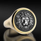 RARE PRINCE by CARAT SUTRA | Unique Designed Lion Signet Ring | 925 Sterling Silver Oxidized Ring | Men's Jewelry | With Certificate of Authenticity and 925 Hallmark - caratsutra