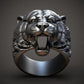 RARE PRINCE by CARAT SUTRA | Unique Designed Tiger Ring | 925 Sterling Silver Oxidized Ring | Men's Jewelry | With Certificate of Authenticity and 925 Hallmark - caratsutra