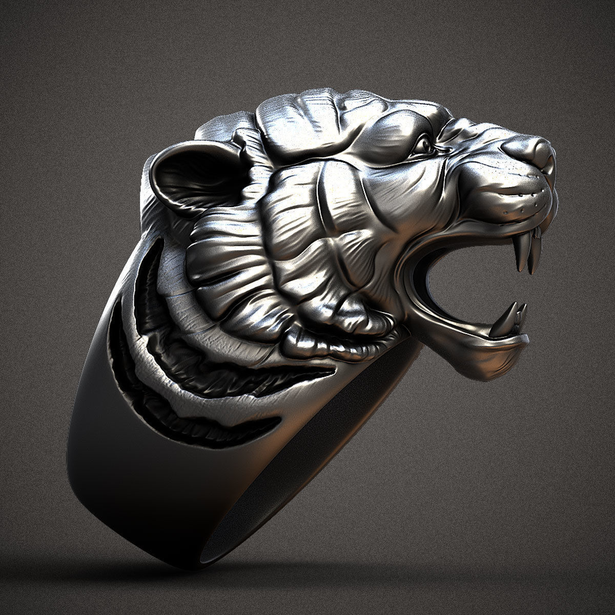Petrvs Lion Signet Ring in Sterling Silver with 18K Yellow Gold, 19mm |  David Yurman