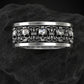 RARE PRINCE by CARAT SUTRA | Unique Designed Band Ring Skull & Fleur De Lis | 925 Sterling Silver Oxidized Ring | Men's Jewelry | With Certificate of Authenticity and 925 Hallmark - caratsutra