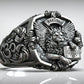 RARE PRINCE by CARAT SUTRA | Unique Designed St. Mark Lion with Cross Ring | 925 Sterling Silver Oxidized Ring | Men's Jewelry | With Certificate of Authenticity and 925 Hallmark - caratsutra