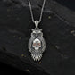 RARE PRINCE by CARAT SUTRA | Unique Designed Owl with Skull Pendant for Men | 925 Sterling Silver Oxidized Pendant | Men's Jewelry | With Certificate of Authenticity and 925 Hallmark - caratsutra