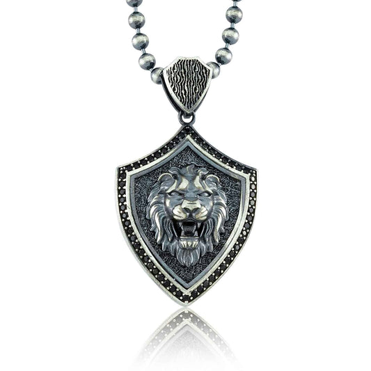 RARE PRINCE by CARAT SUTRA | Unique Designed Lion Pendant for Men | 925 Sterling Silver Oxidized Pendant | Men's Jewelry | With Certificate of Authenticity and 925 Hallmark - caratsutra