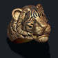 RARE PRINCE by CARAT SUTRA | Unique Designed Tiger Ring | 22kt Gold Micron Plated 925 Sterling Silver Oxidized Ring | Men's Jewelry | With Certificate of Authenticity and 925 Hallmark - caratsutra